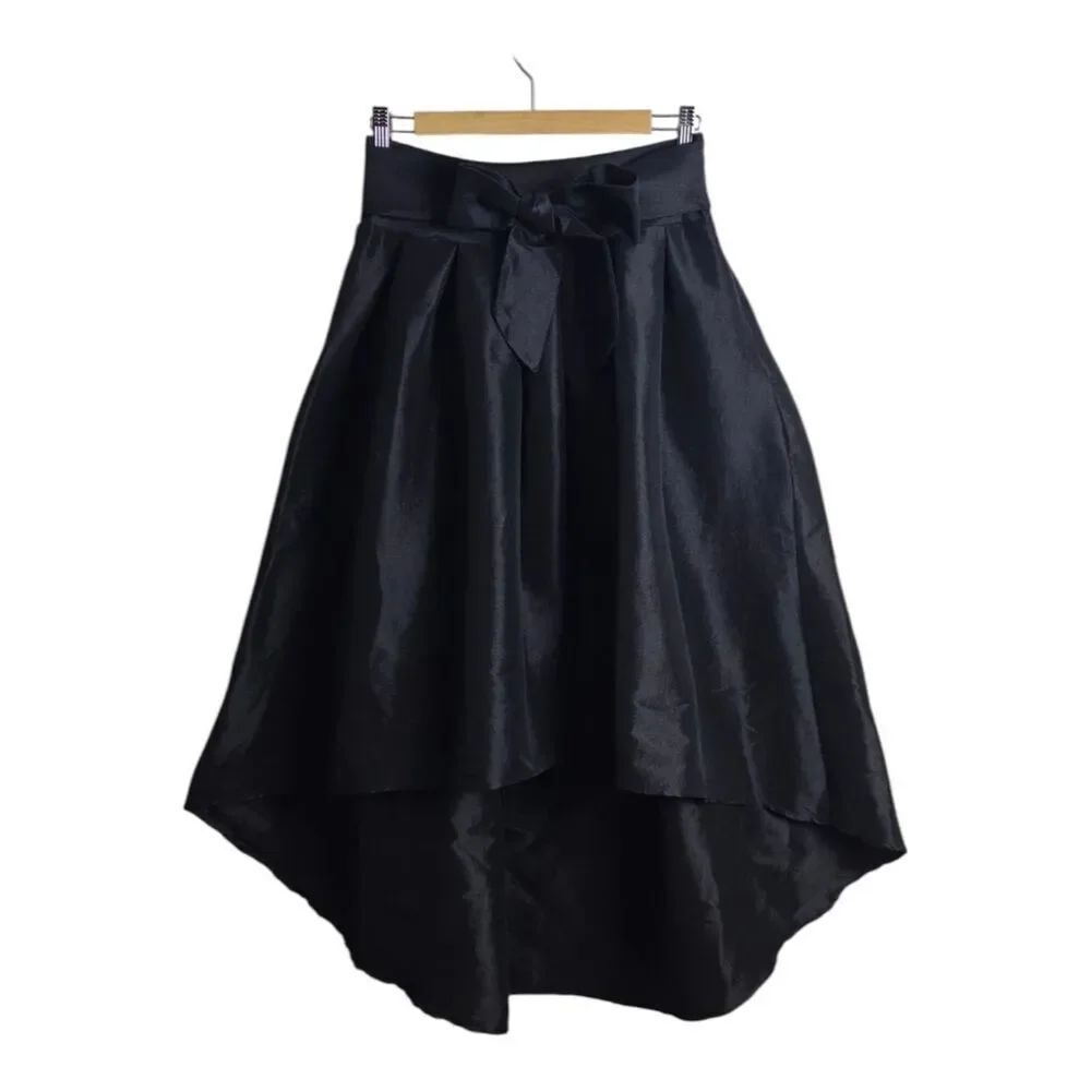 Haute Monde Black High-Low Tie-Waist Skirt